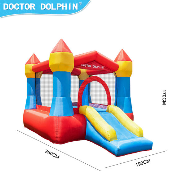 Cozy Castle bounce house dimensions 260cm by 190cm by 170cm with slide for toddler party rental