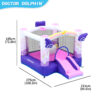 Unicorn bounce house dimensions 275cm by 215cm by 185cm with pink slide and purple wing columns