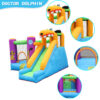 Puppy bounce house side view showing tall dog head slide mesh walls and arch entry available near Portland Oregon