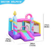 Candy Castle birthday bounce house dimensions 290cm by 270cm by 215cm with slide and ball pit