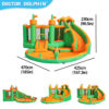Jungle Castle Splash Bouncer dimensions 470cm long 425cm wide 230cm tall with multiple angle views