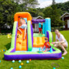 Kids climbing sliding and playing in ball pit on Summit Climber bounce house combo rental in Beaverton Oregon