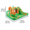Enchanted Castle Splash Bouncer dimensions 490cm long 397cm wide 248cm tall - inflatable water park rental size reference